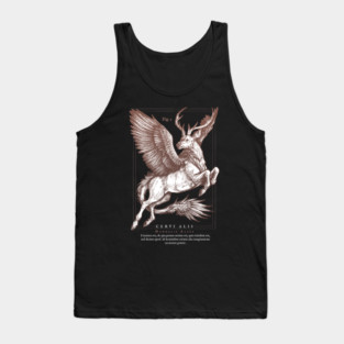 Winged Deer – Vintage Deer Peryton Mythical Creature Illustration, retro dark academia artwork Tank Top