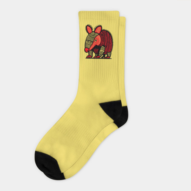 Tribal Armadillo Socks by TuncGK