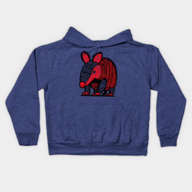 Tribal Armadillo Kids Hoodie by TuncGK