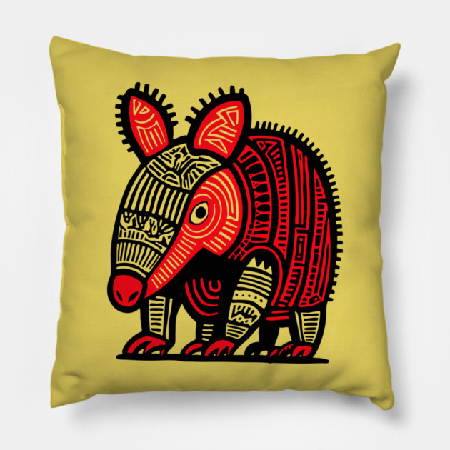 Tribal Armadillo Pillow by TuncGK