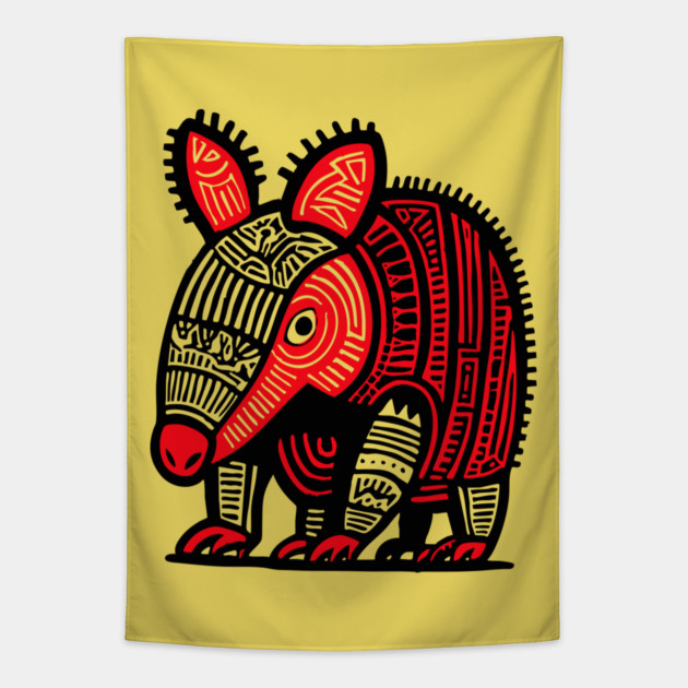 Tribal Armadillo Tapestry by TuncGK