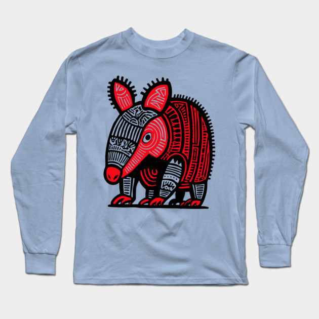 Tribal Armadillo Long Sleeve T-Shirt by TuncGK