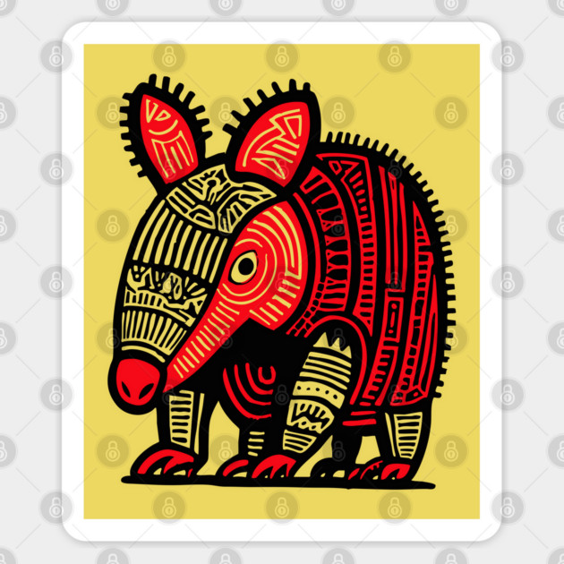 Tribal Armadillo Sticker by TuncGK