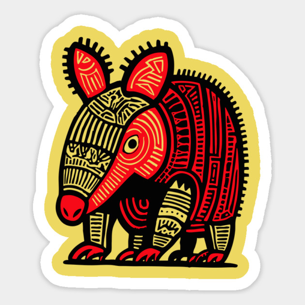 Tribal Armadillo Magnet by TuncGK
