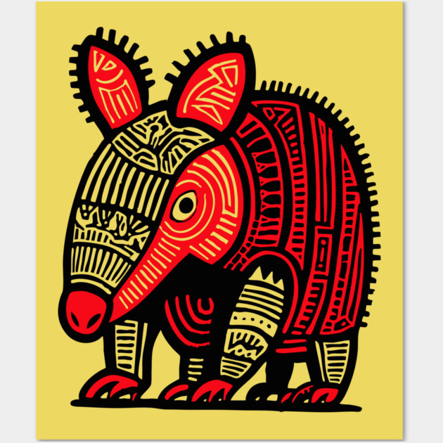 Tribal Armadillo Wall Art by TuncGK