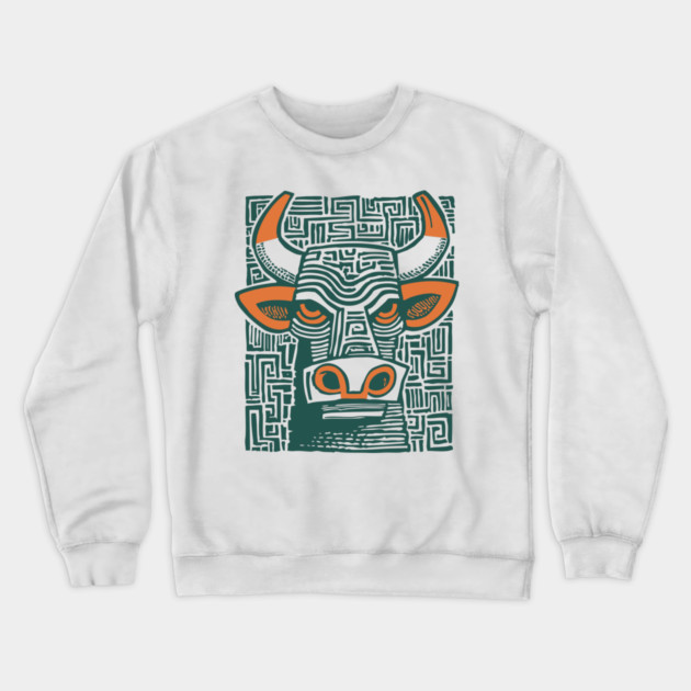 Labyrinth Bull - Minotaur Crewneck Sweatshirt by TuncGK