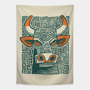 Labyrinth Bull - Minotaur Tapestry