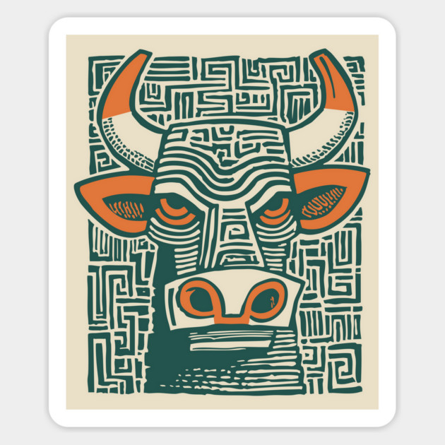 Labyrinth Bull - Minotaur Magnet by TuncGK