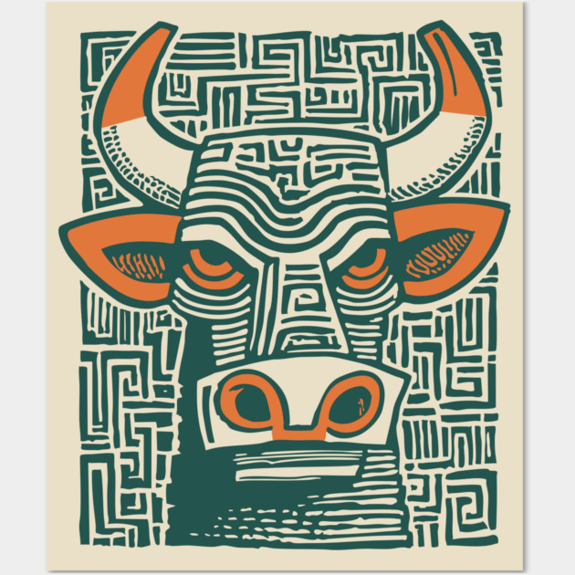 Labyrinth Bull - Minotaur Wall Art by TuncGK