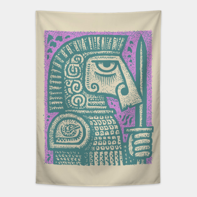 Chess Knight - Medieval Tapestry by TuncGK