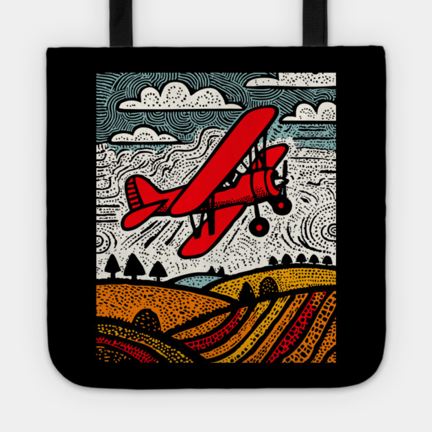 Vintage Biplane Tote by TuncGK