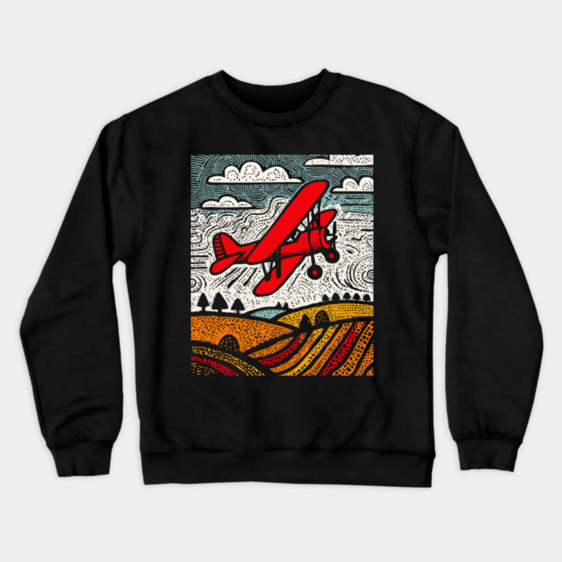 Vintage Biplane Crewneck Sweatshirt by TuncGK