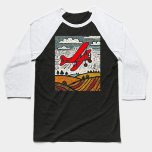 Vintage Biplane Baseball T-Shirt