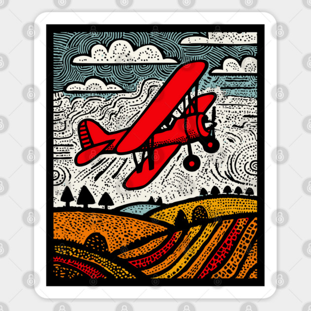 Vintage Biplane Sticker by TuncGK