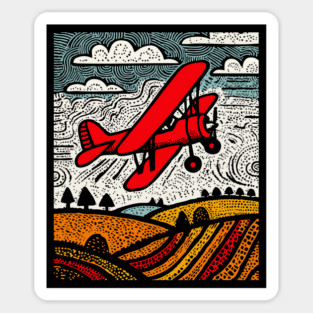 Vintage Biplane Magnet