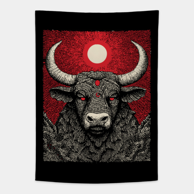 Mystic Taurus Zodiac Tapestry by TuncGK