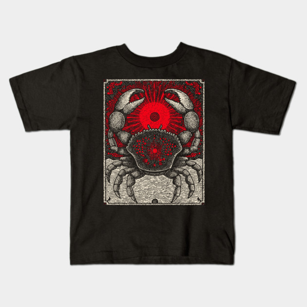 Nocturnal Cancer Zodiac Kids T-Shirt by TuncGK