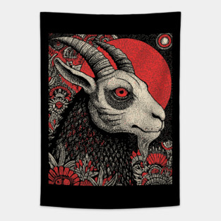 Nocturnal Capricorn Zodiac Tapestry