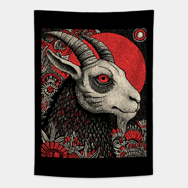 Nocturnal Capricorn Zodiac Tapestry by TuncGK
