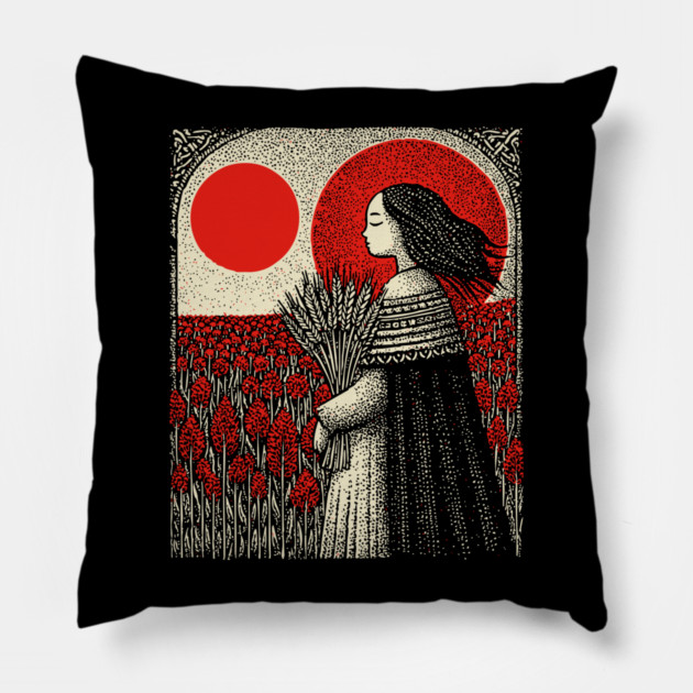 Nocturnal Virgo Zodiac Pillow by TuncGK