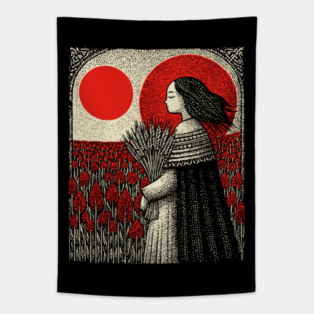 Nocturnal Virgo Zodiac Tapestry by TuncGK