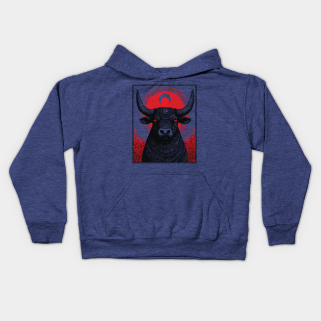 Nocturnal Taurus Zodiac Kids Hoodie by TuncGK