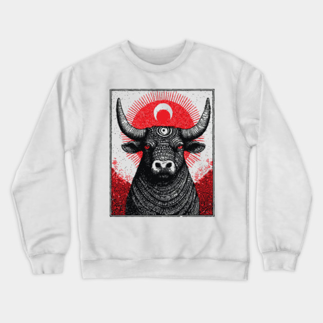Nocturnal Taurus Zodiac Crewneck Sweatshirt by TuncGK