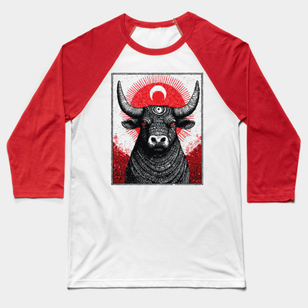 Nocturnal Taurus Zodiac Baseball T-Shirt by TuncGK