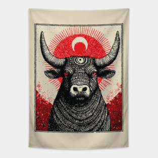 Nocturnal Taurus Zodiac Tapestry