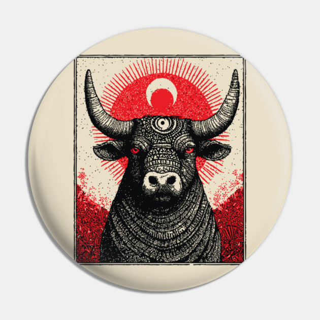 Nocturnal Taurus Zodiac Pin by TuncGK