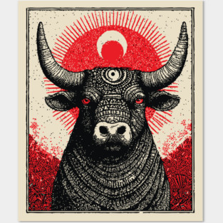 Nocturnal Taurus Zodiac Posters and Art