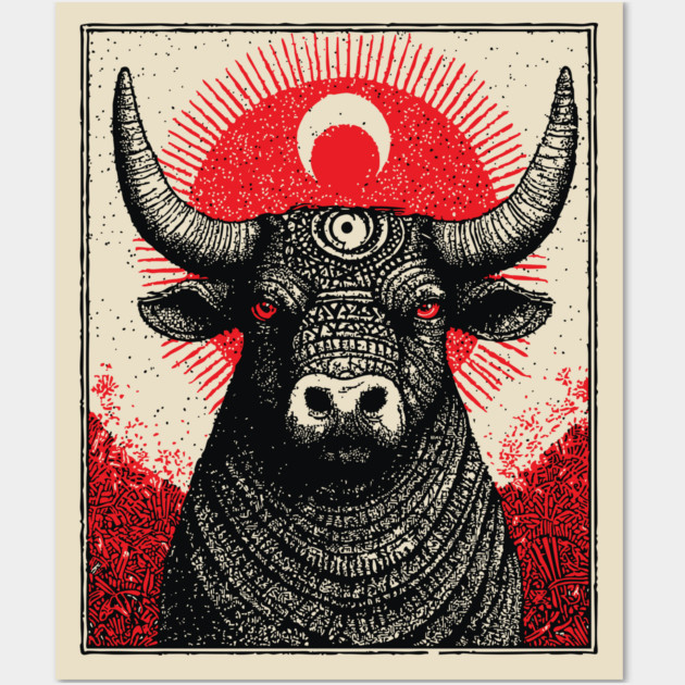 Nocturnal Taurus Zodiac Wall Art by TuncGK