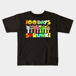 100 Days Sprunki Funny Cartoon Student Celebration Colorful School Kids Cute Kids T-Shirt