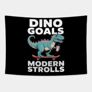Dino Goals Modern Strolls Cretaceous Fossil Tapestry