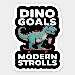 Dino Goals Modern Strolls Cretaceous Fossil Sticker