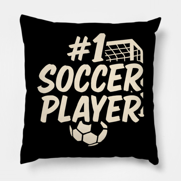 #1 Soccer Player Graphic – Funny Sports Athlete Gift Artwork Pillow by MakerMind8.2