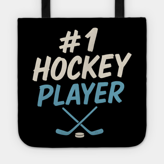 #1 Hockey Player Graphic – Ice Sports Athlete Gift Artwork Tote by MakerMind8.2