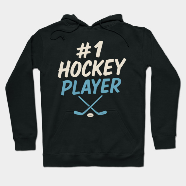 #1 Hockey Player Graphic – Ice Sports Athlete Gift Artwork Hoodie by MakerMind8.2