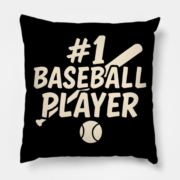 #1 Baseball Player Graphic – Sports Athlete Gift Artwork Pillow by MakerMind8.2