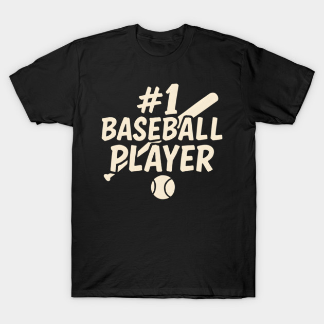 #1 Baseball Player Graphic – Sports Athlete Gift Artwork T-Shirt by MakerMind8.2
