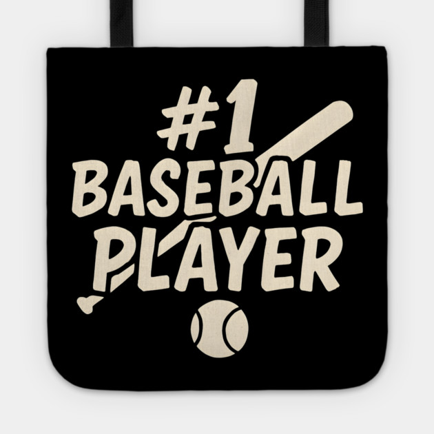 #1 Baseball Player Graphic – Sports Athlete Gift Artwork Tote by MakerMind8.2