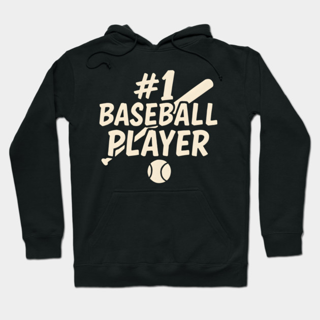 #1 Baseball Player Graphic – Sports Athlete Gift Artwork Hoodie by MakerMind8.2