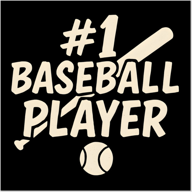 #1 Baseball Player Graphic – Sports Athlete Gift Artwork Wall Art by MakerMind8.2