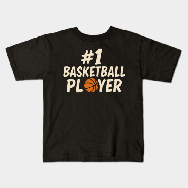 #1 Basketball Player Graphic – Sports Athlete Gift Artwork Kids T-Shirt by MakerMind8.2