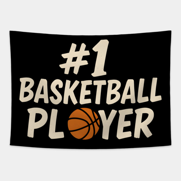 #1 Basketball Player Graphic – Sports Athlete Gift Artwork Tapestry by MakerMind8.2