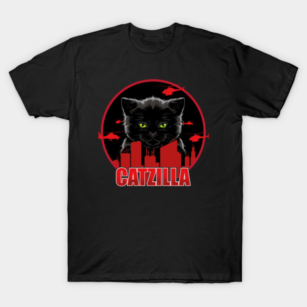Catzilla – The Furry Destroyer of Cities T-Shirt by Butter Creative