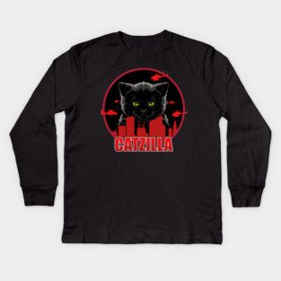 Catzilla – The Furry Destroyer of Cities Kids Long Sleeve T-Shirt