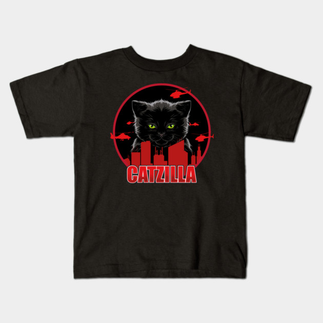 Catzilla – The Furry Destroyer of Cities Kids T-Shirt by Butter Creative