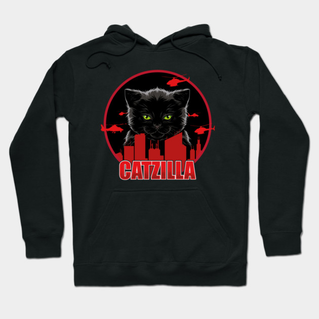 Catzilla – The Furry Destroyer of Cities Hoodie by Butter Creative