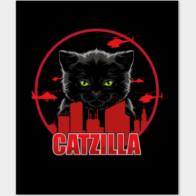 Catzilla – The Furry Destroyer of Cities Wall Art by Butter Creative